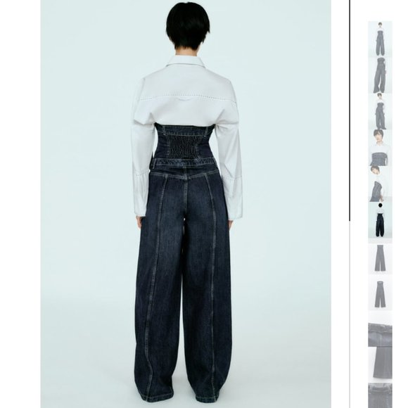 NWT ZARA STRAPLESS TRF DENIM DRESS - Picture 5 of 10